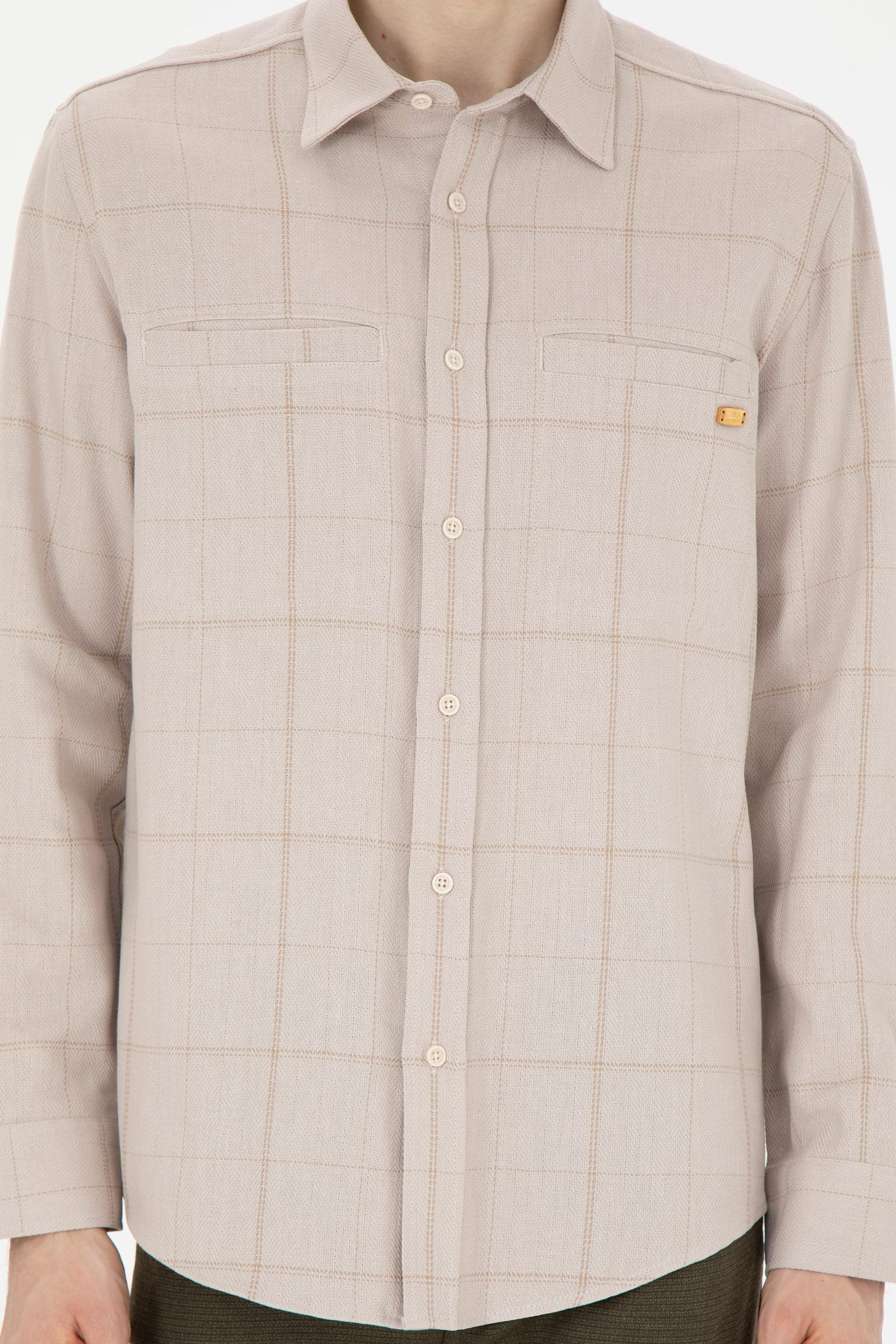 Erkek Taş Uzun Kollu Gömlek