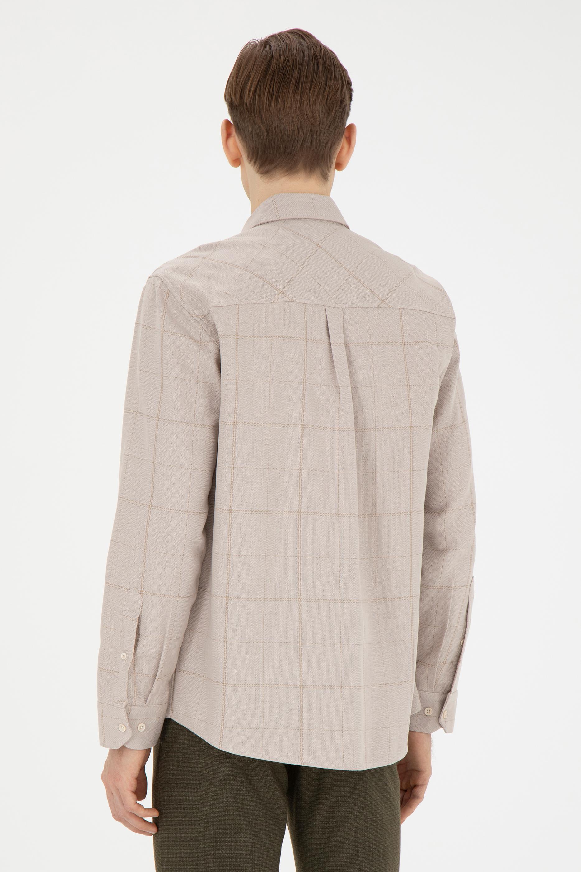 Erkek Taş Uzun Kollu Gömlek