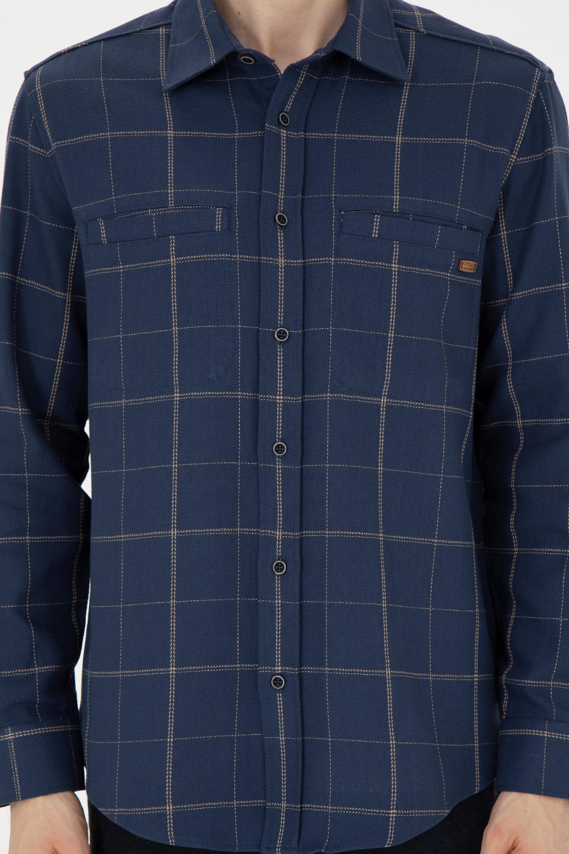 Erkek Lacivert Uzun Kollu Gömlek