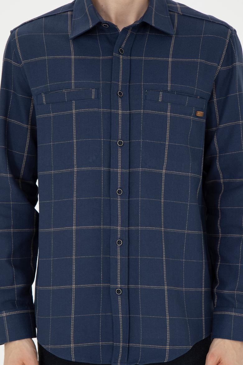 Erkek Lacivert Uzun Kollu Gömlek - 50272684026