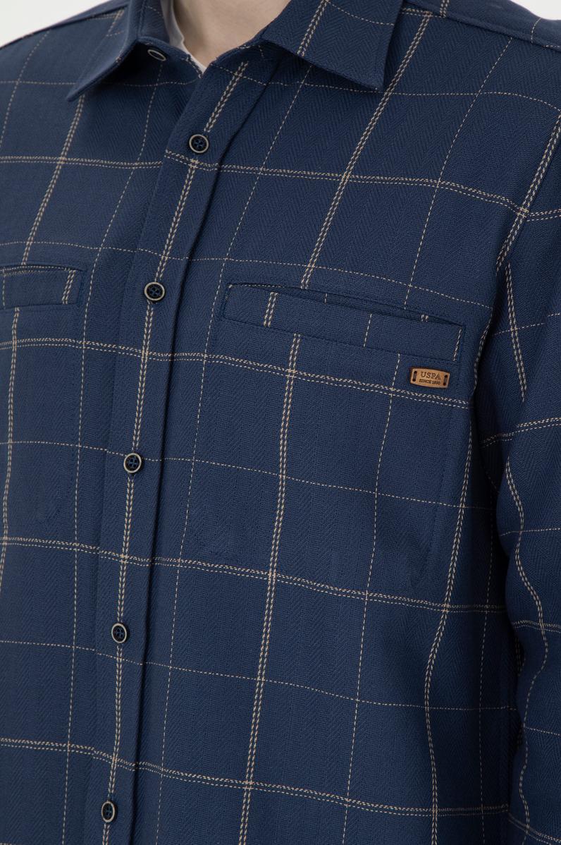 Erkek Lacivert Uzun Kollu Gömlek