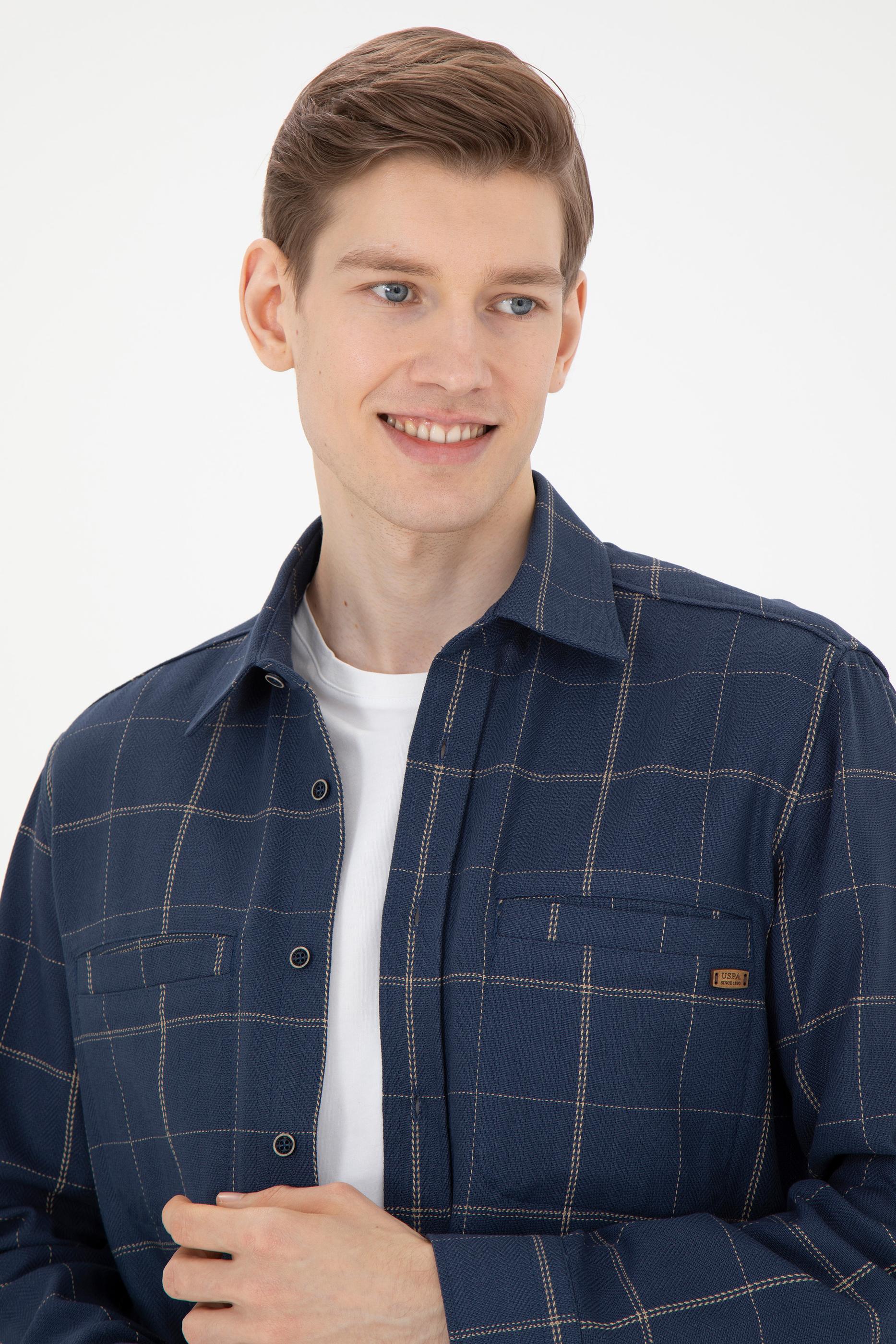 Erkek Lacivert Uzun Kollu Gömlek