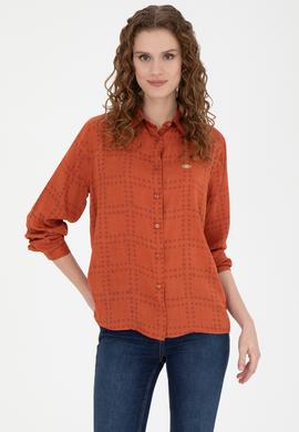 Kadın Kiremit Uzun Kollu Gömlek - 50272837031