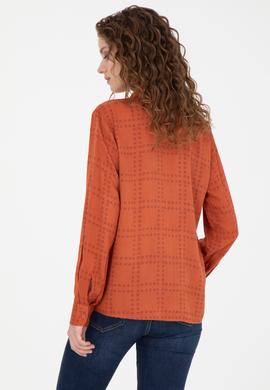 Kadın Kiremit Uzun Kollu Gömlek - 50272837031