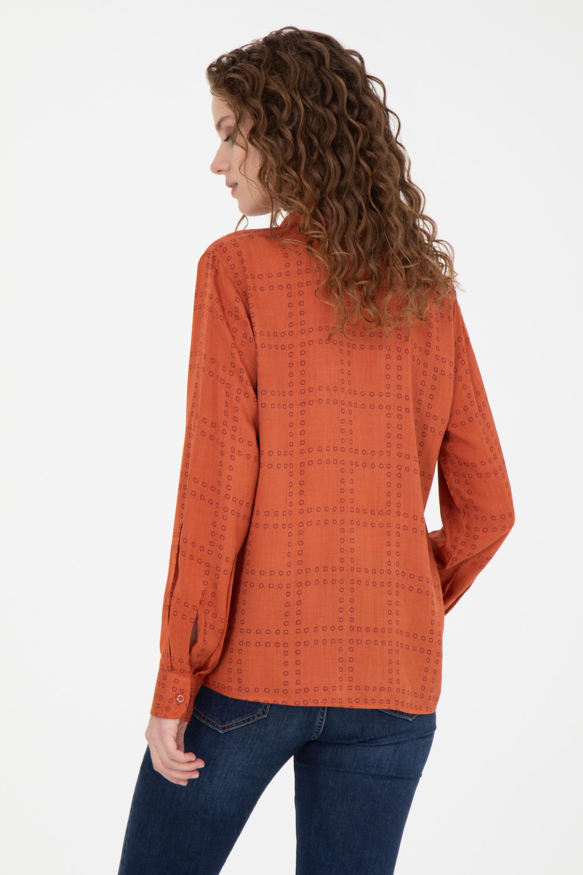 Kadın Kiremit Uzun Kollu Gömlek