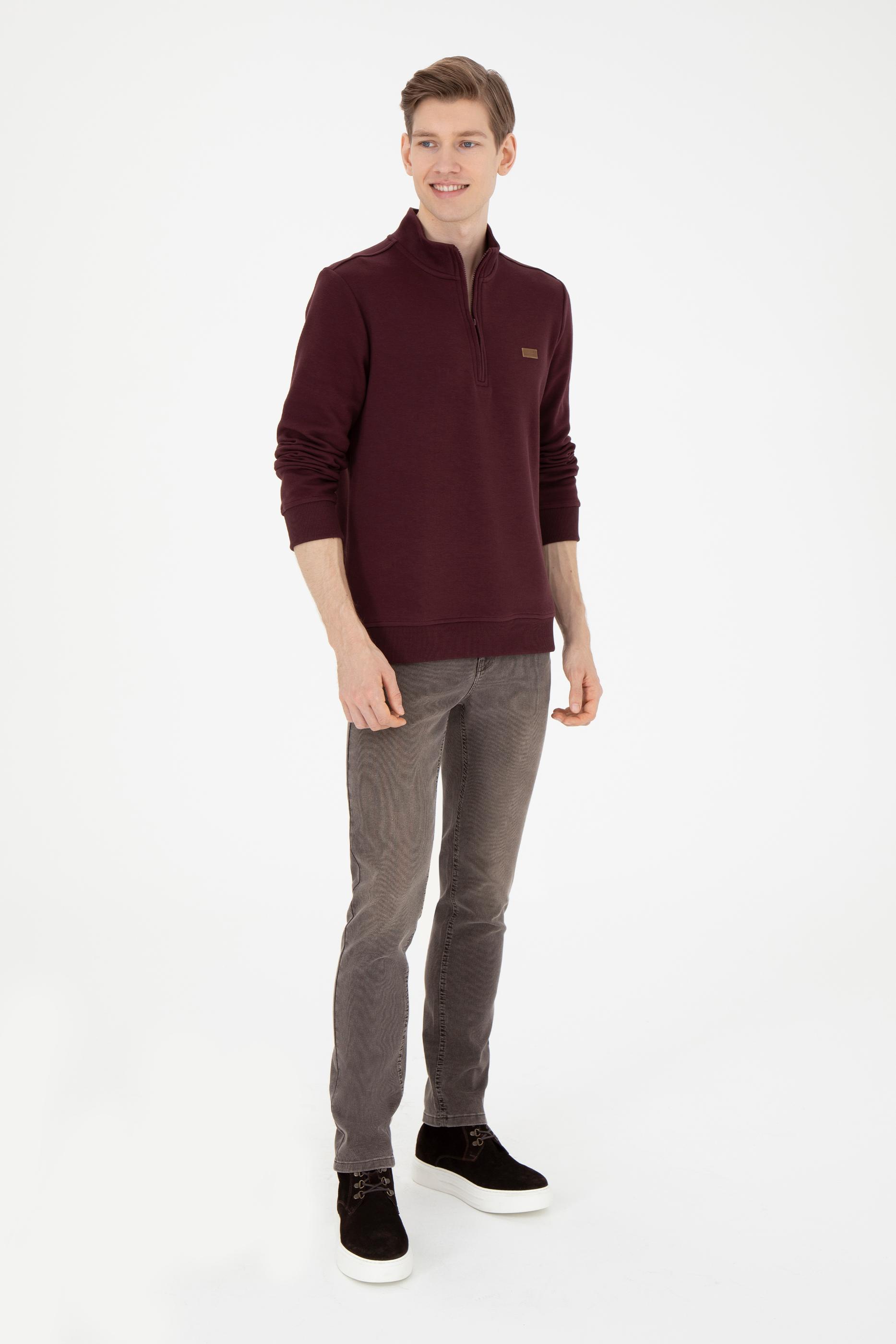 Erkek Bordo Sweatshirt