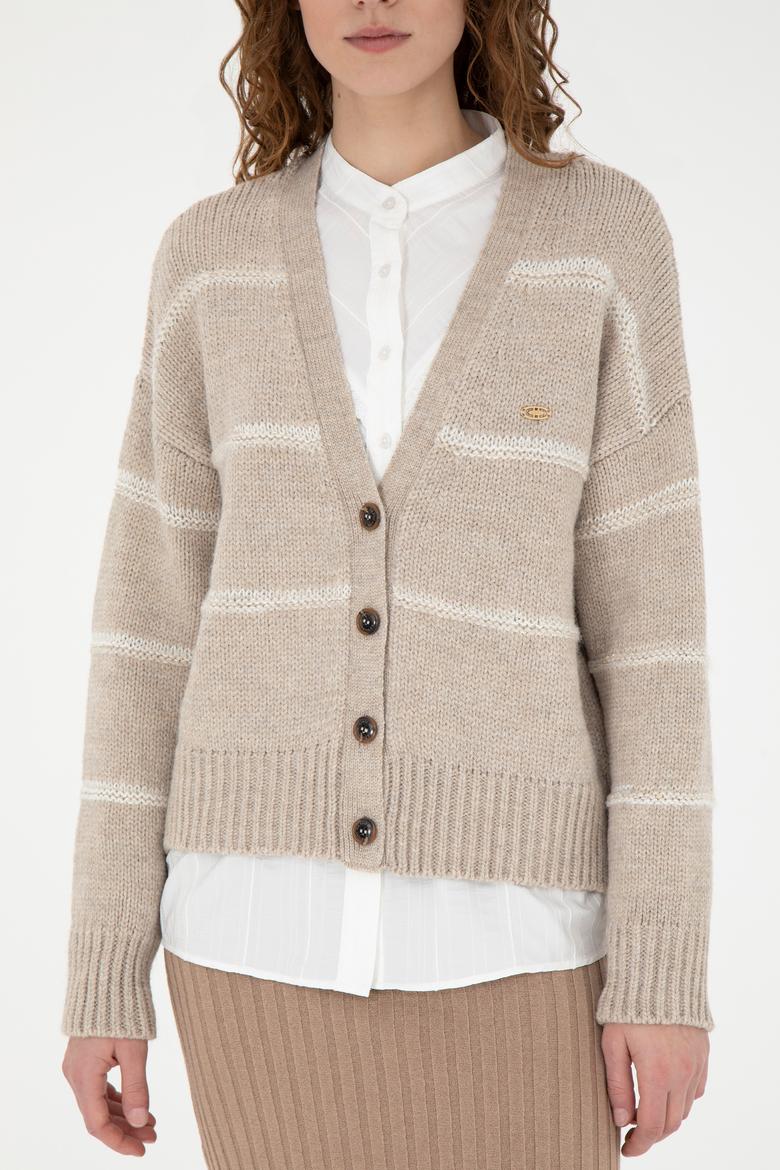 Kadın Taş Triko Hırka - 50269490017