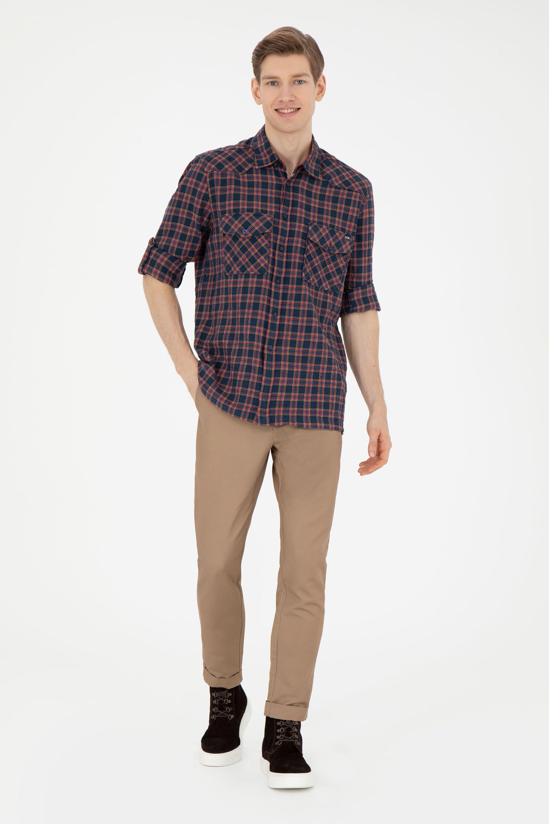 Erkek Lacivert Uzun Kollu Gömlek