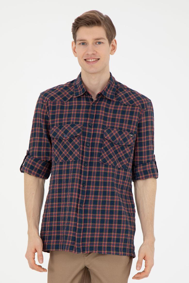 Erkek Lacivert Uzun Kollu Gömlek - 50272869007