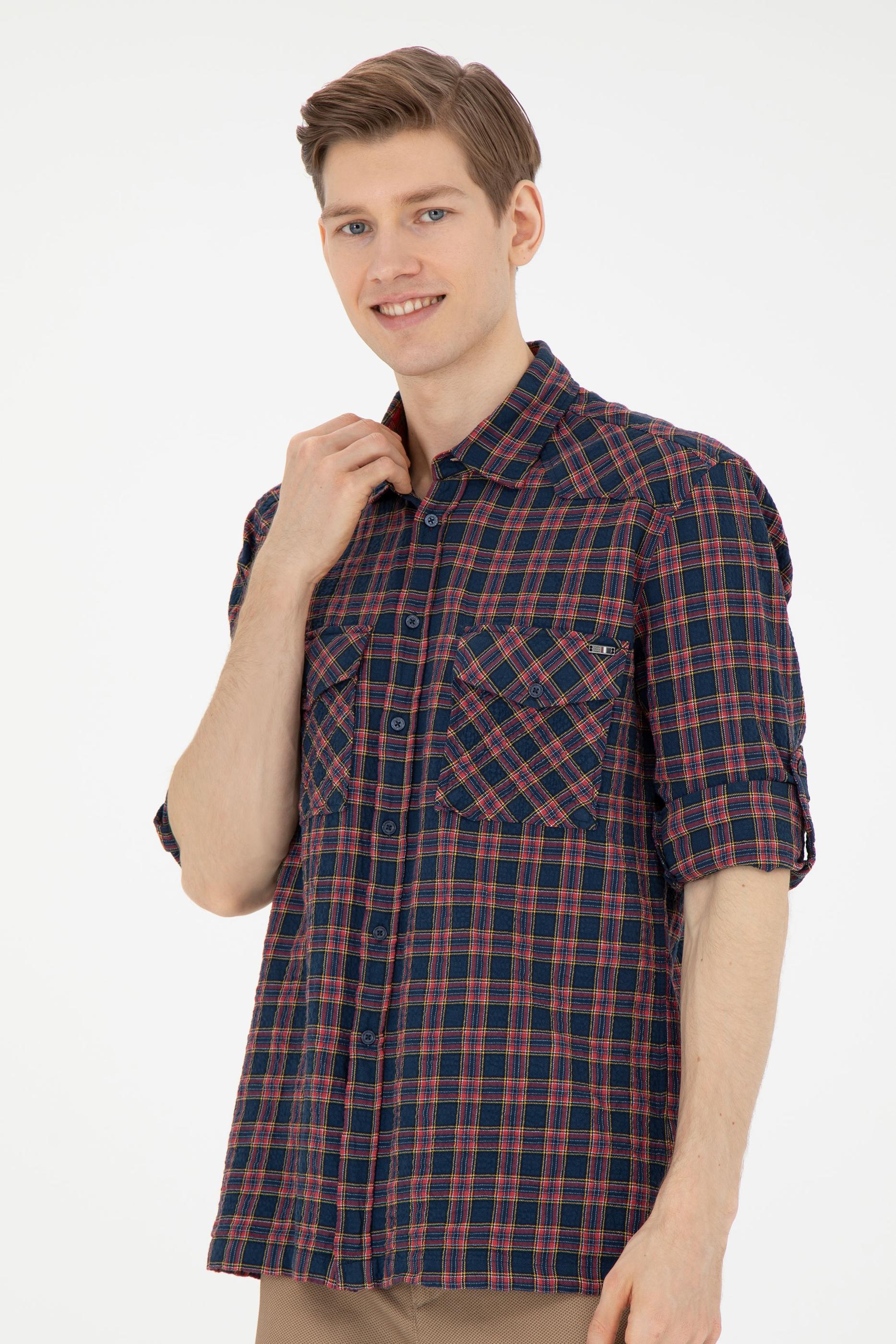 Erkek Lacivert Uzun Kollu Gömlek