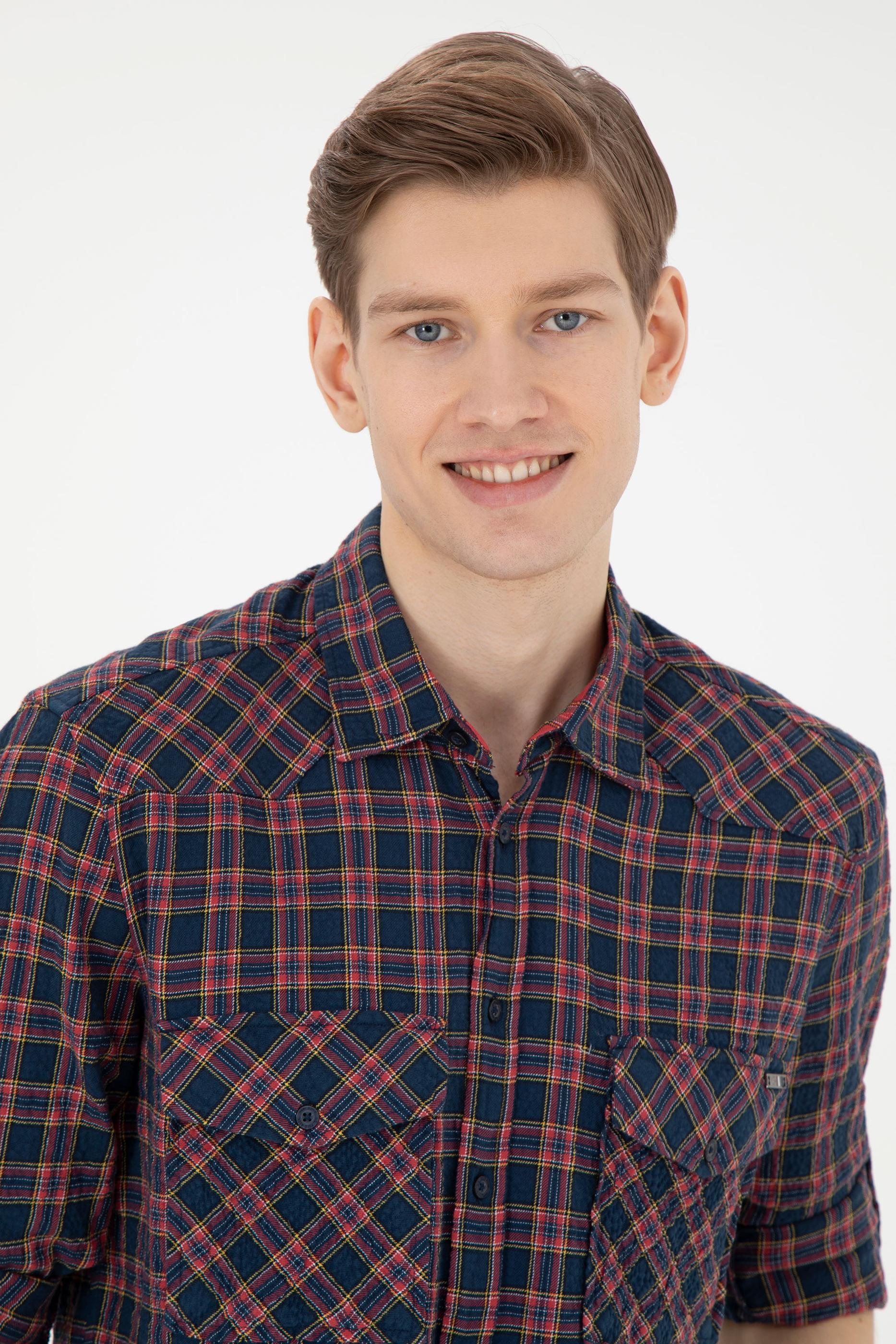 Erkek Lacivert Uzun Kollu Gömlek