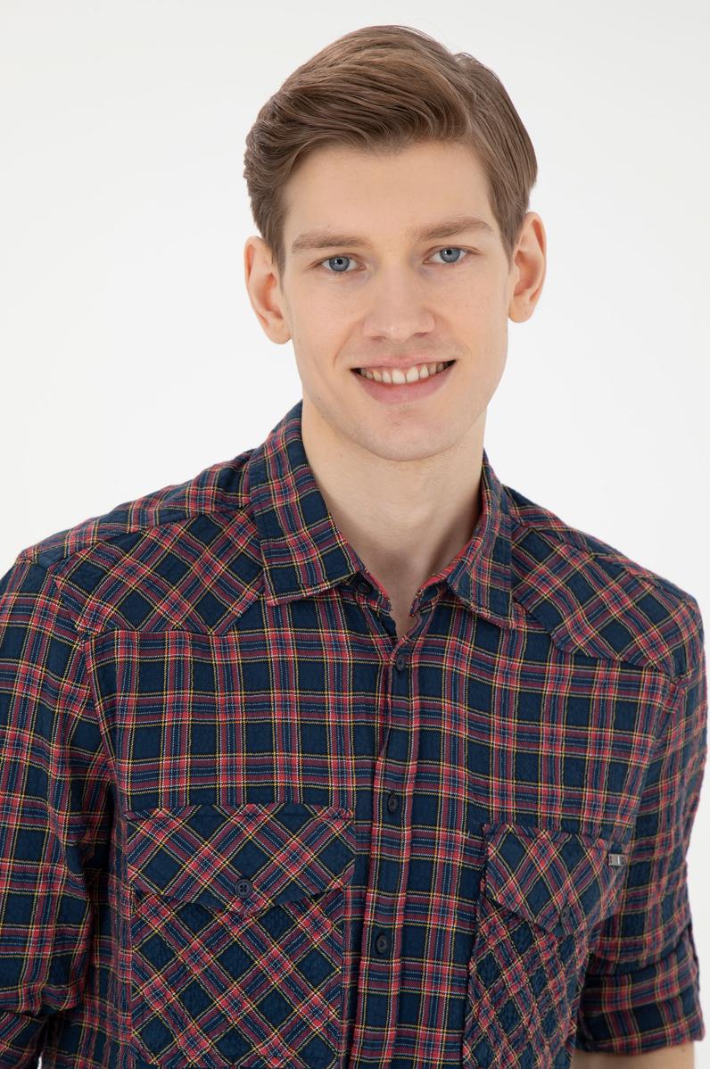 Erkek Lacivert Uzun Kollu Gömlek