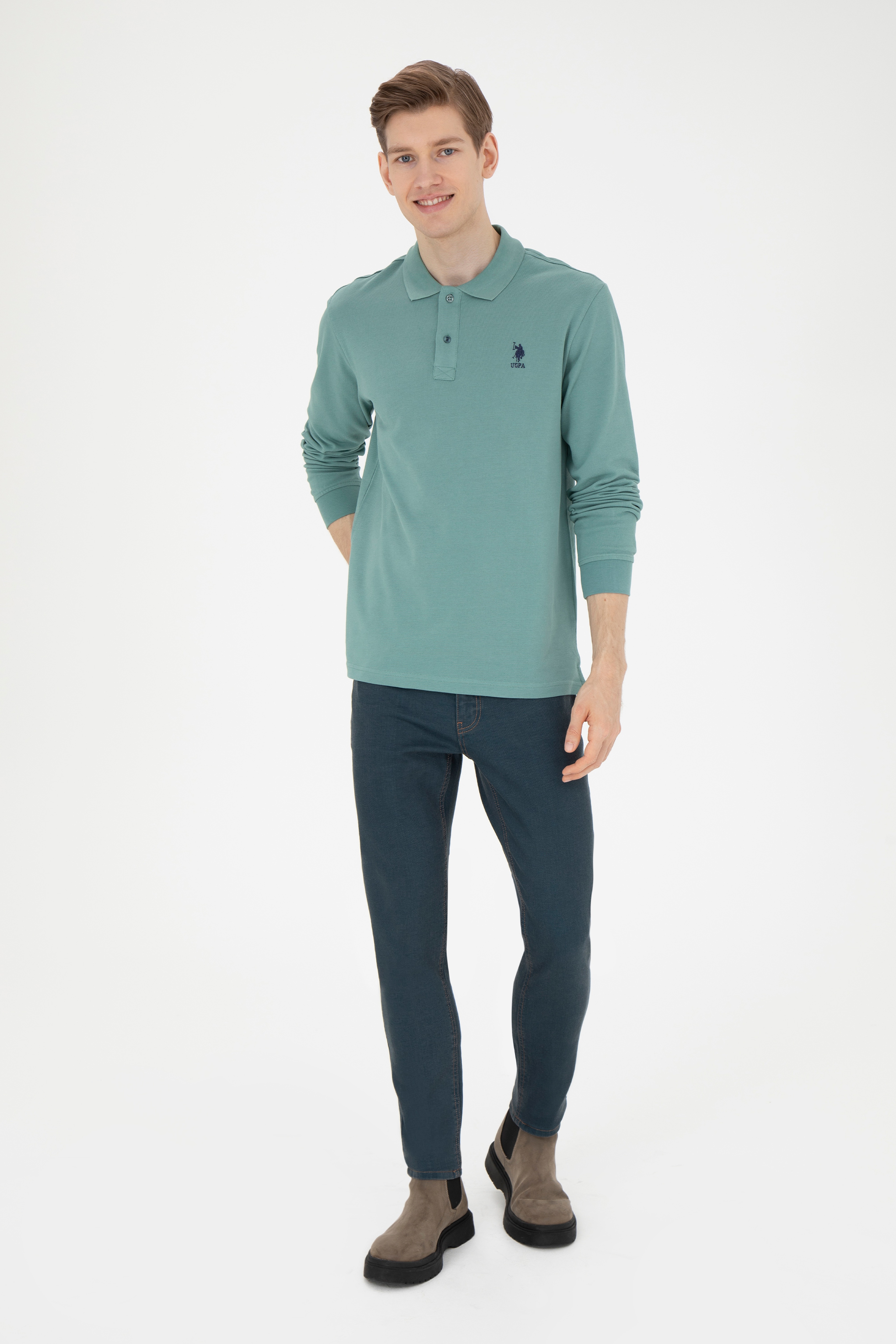 Erkek Mint Basic Sweatshirt - Image 4