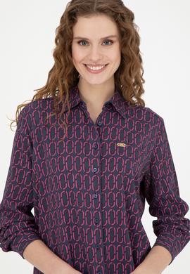 Kadın Lacivert Uzun Kollu Gömlek - 50271510007