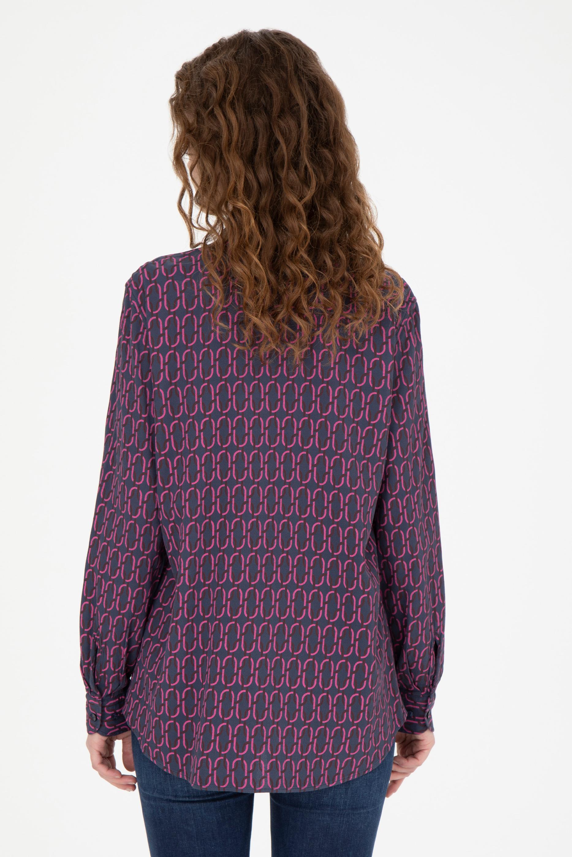 Kadın Lacivert Uzun Kollu Gömlek