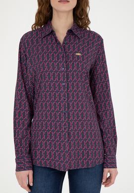 Kadın Lacivert Uzun Kollu Gömlek - 50271510007