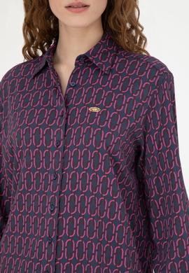 Kadın Lacivert Uzun Kollu Gömlek - 50271510007