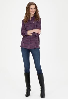 Kadın Lacivert Uzun Kollu Gömlek - 50271510007