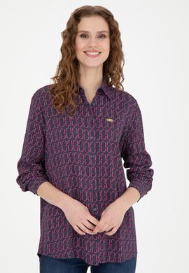 Kadın Lacivert Uzun Kollu Gömlek - 50271510007