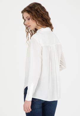 Kadın Beyaz Uzun Kollu Gömlek - 50271862023