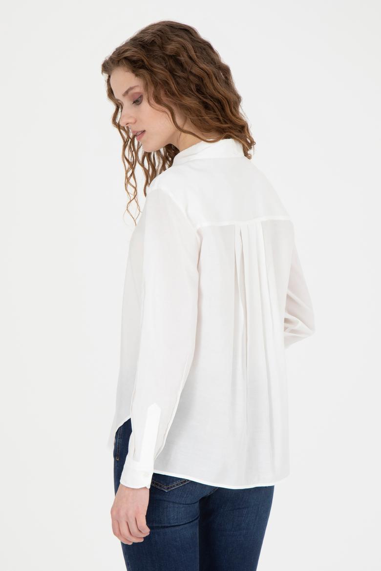 Kadın Beyaz Uzun Kollu Gömlek - 50271862023