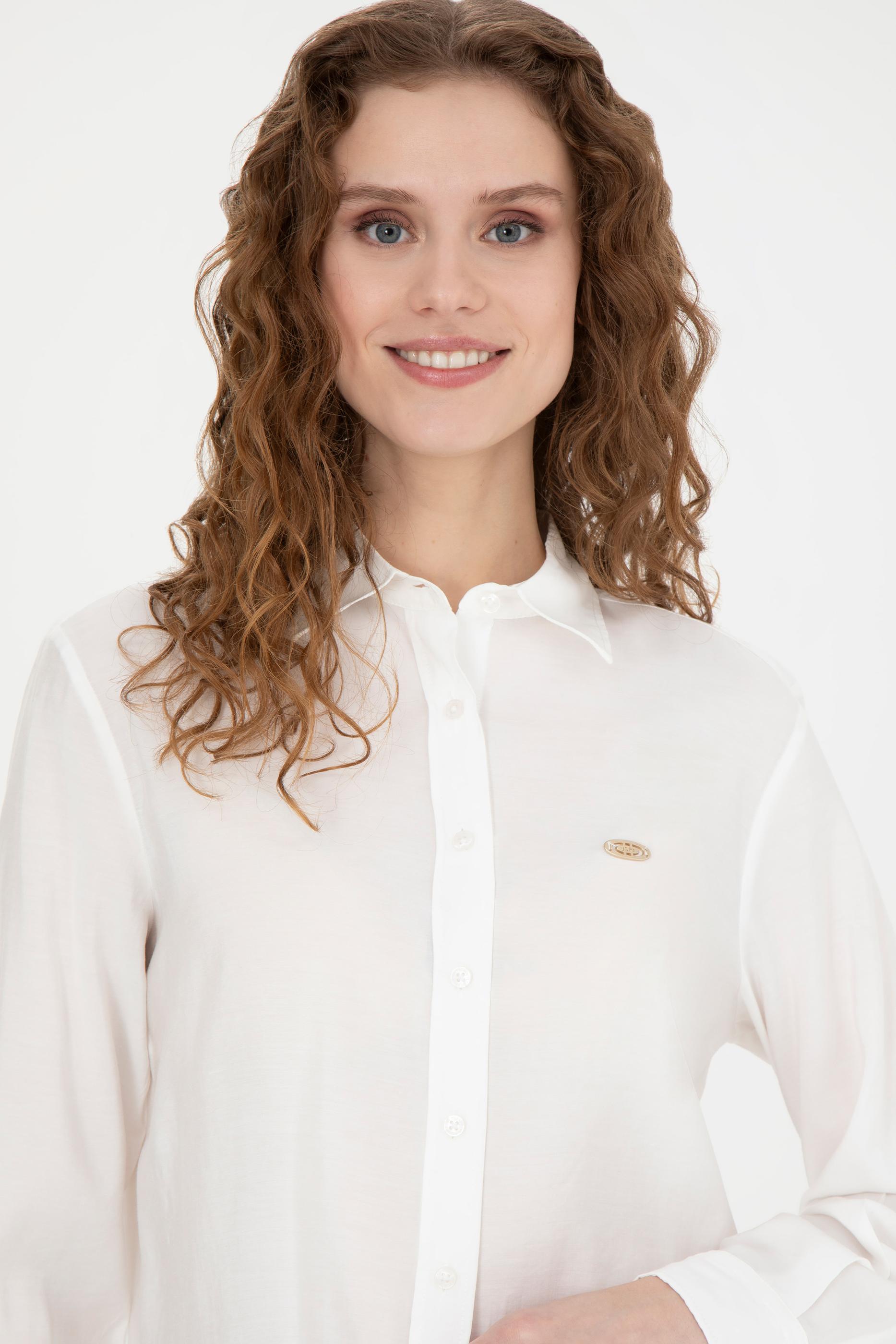 Kadın Beyaz Uzun Kollu Gömlek