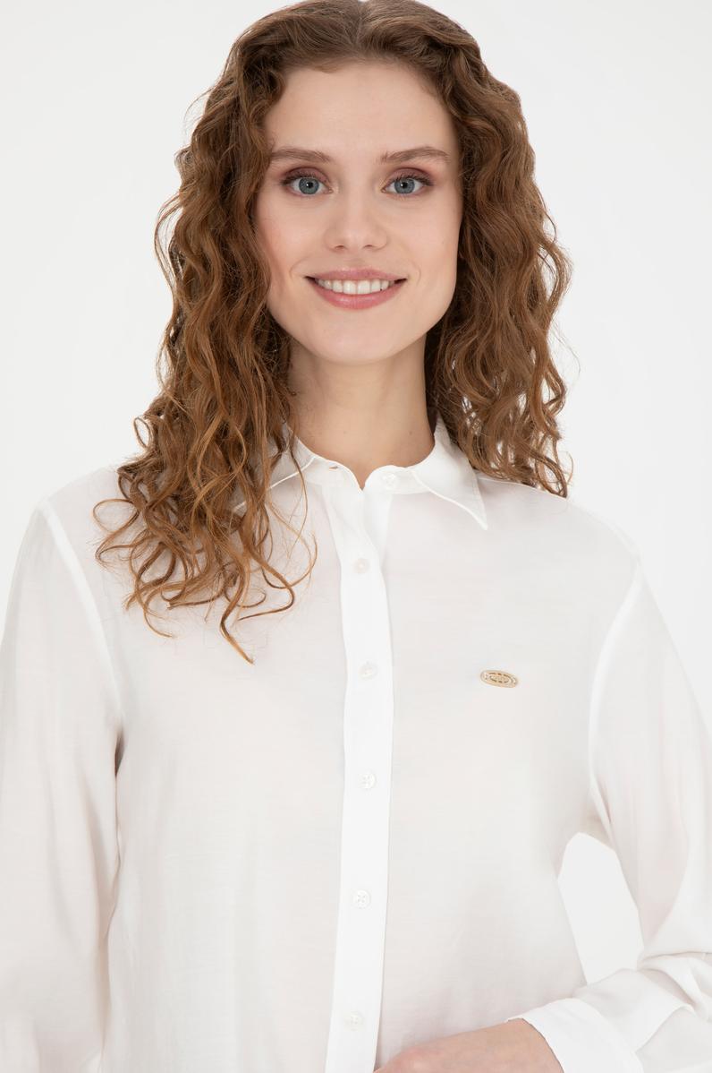 Kadın Beyaz Uzun Kollu Gömlek
