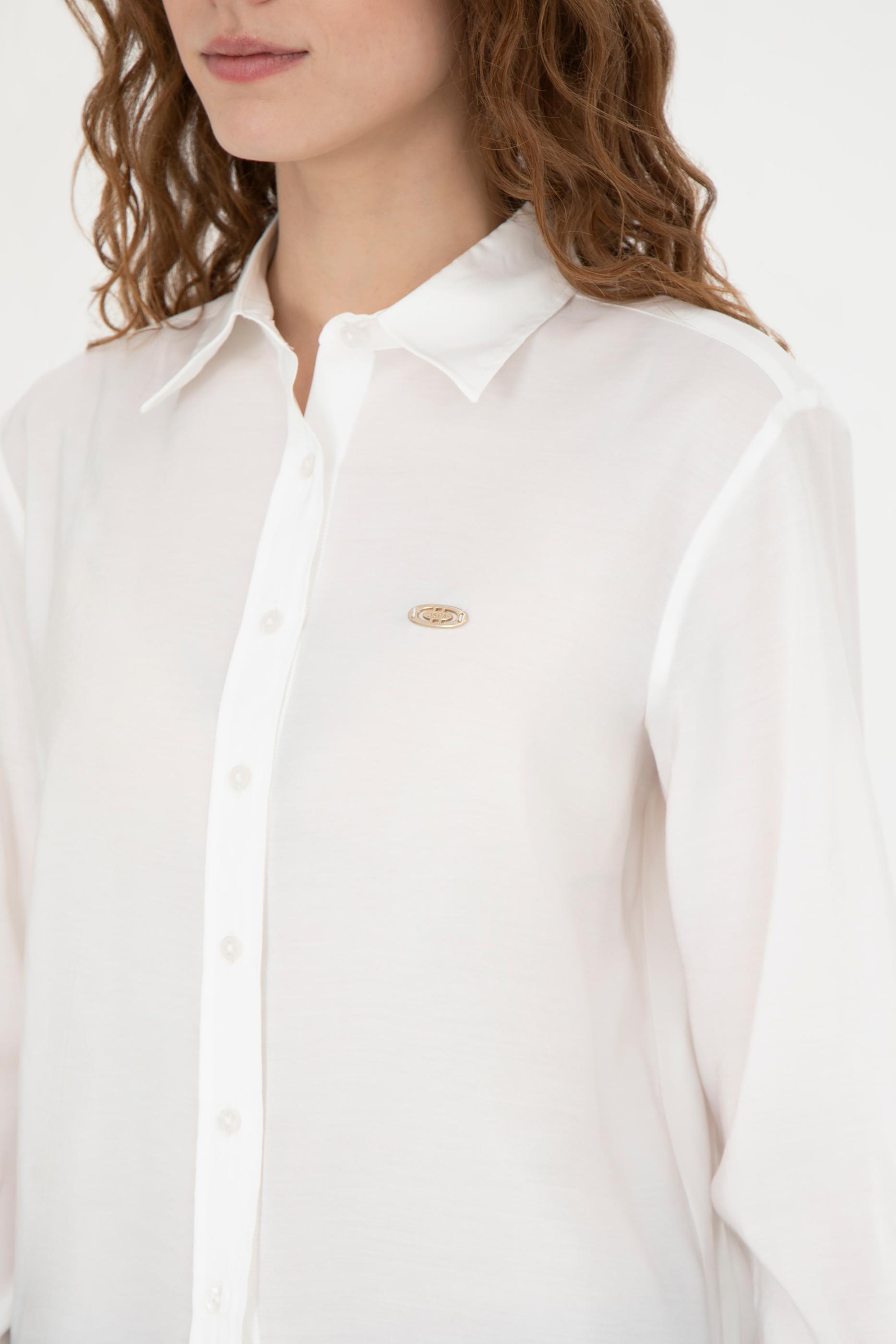 Kadın Beyaz Uzun Kollu Gömlek