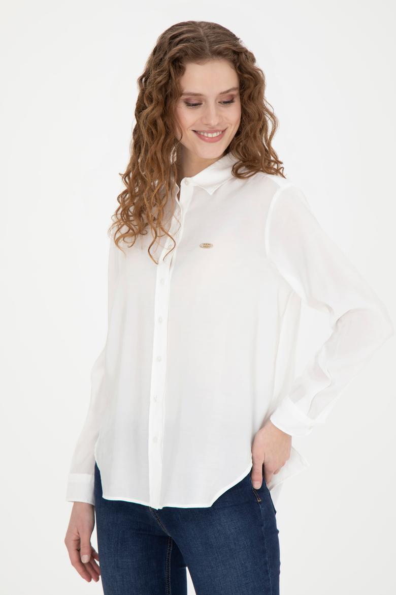 Kadın Beyaz Uzun Kollu Gömlek