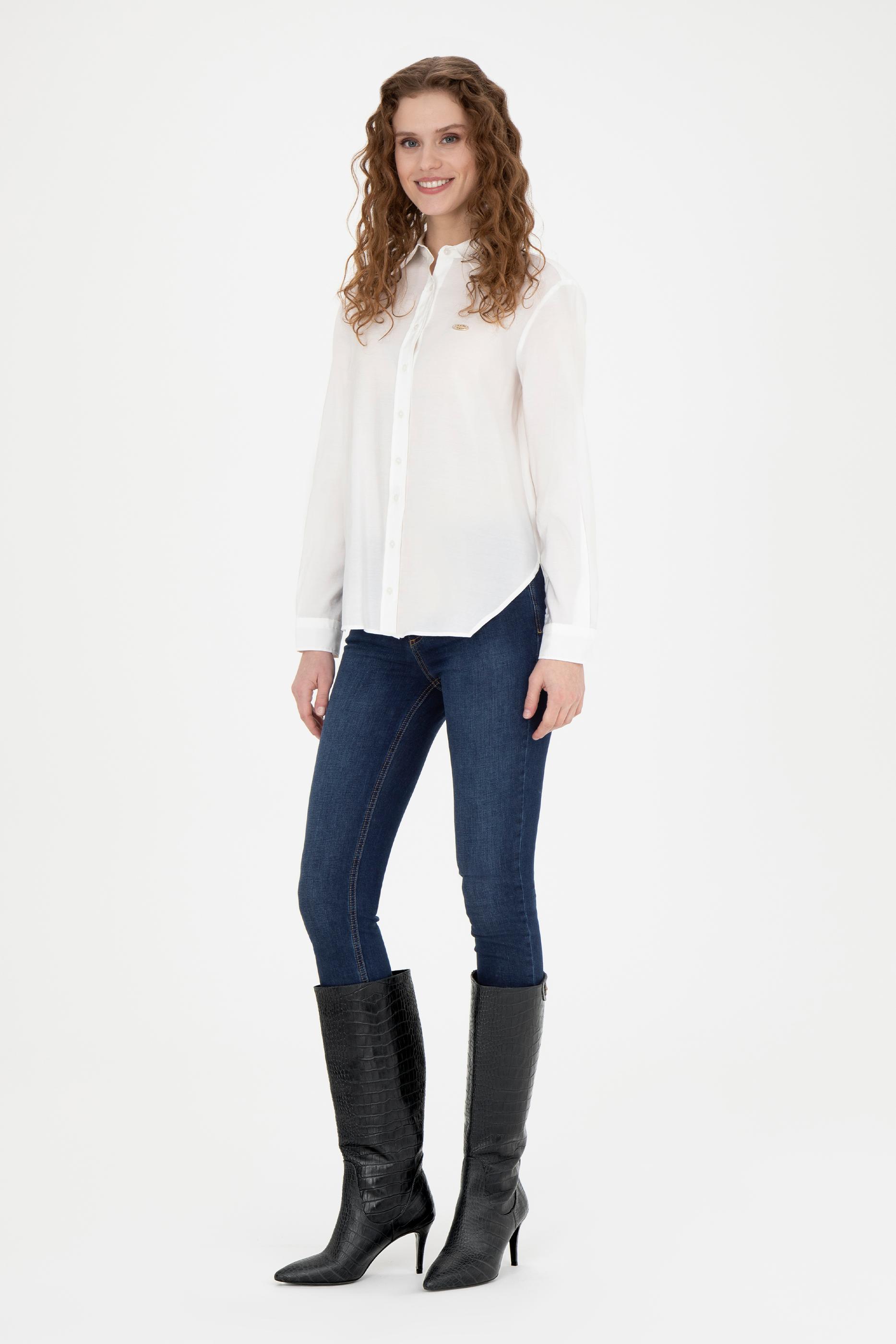 Kadın Beyaz Uzun Kollu Gömlek