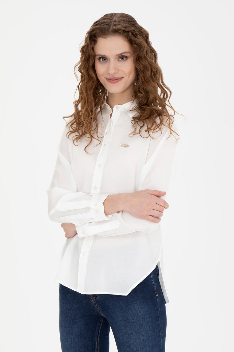Kadın Beyaz Uzun Kollu Gömlek - 50271862023