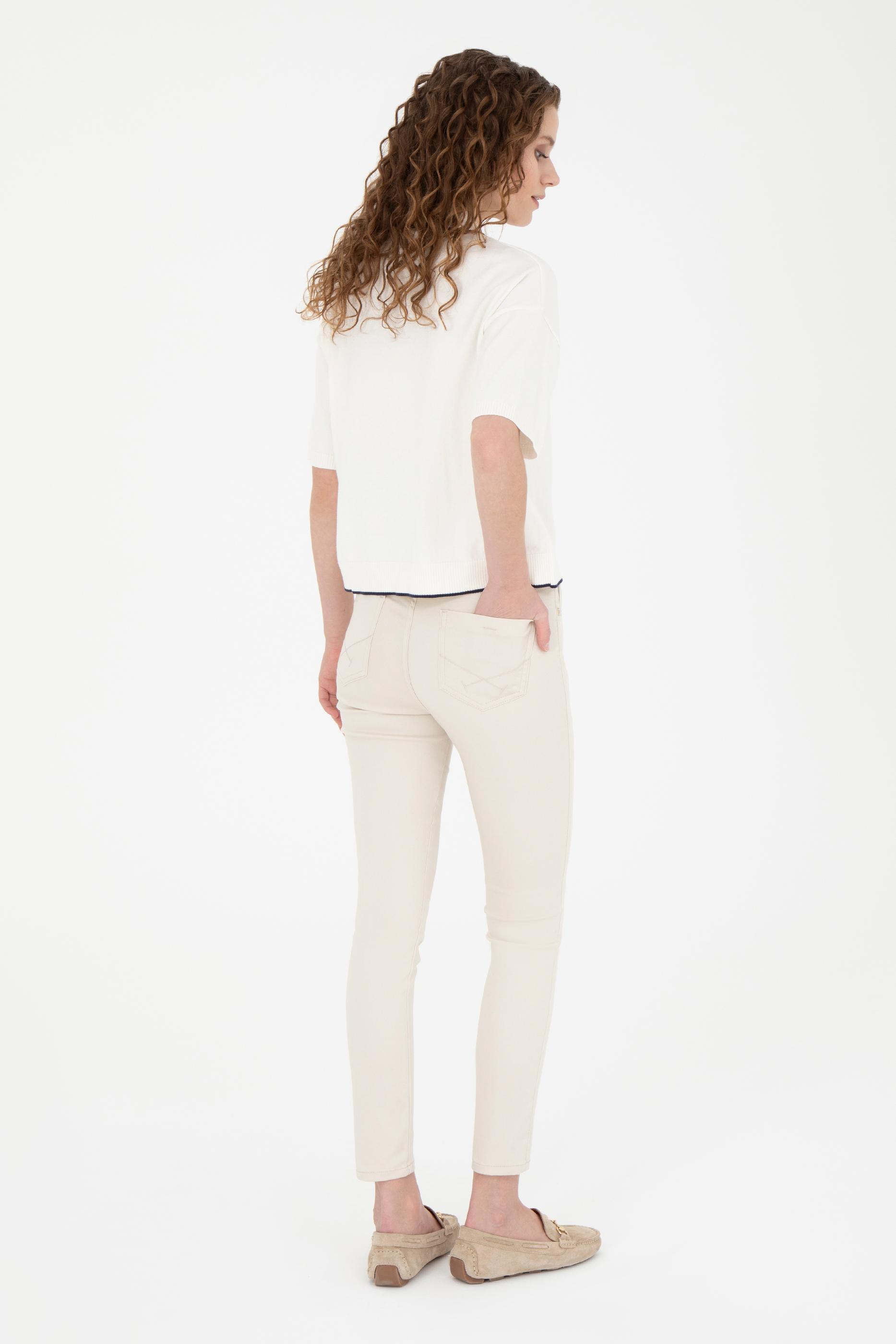 Kadın Bej Kanvas Pantolon