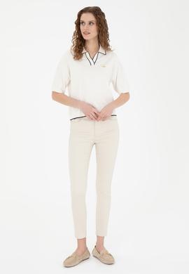 Kadın Bej Kanvas Pantolon - 50289448003