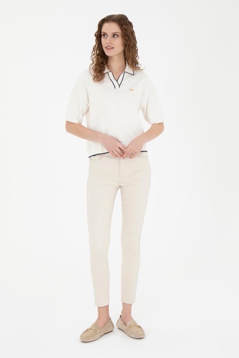 Kadın Bej Kanvas Pantolon