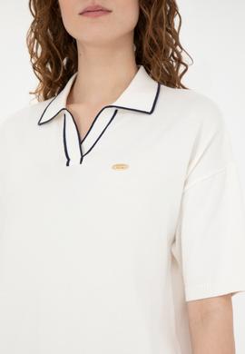 Kadın Krem V Yaka Kazak - 50289217011