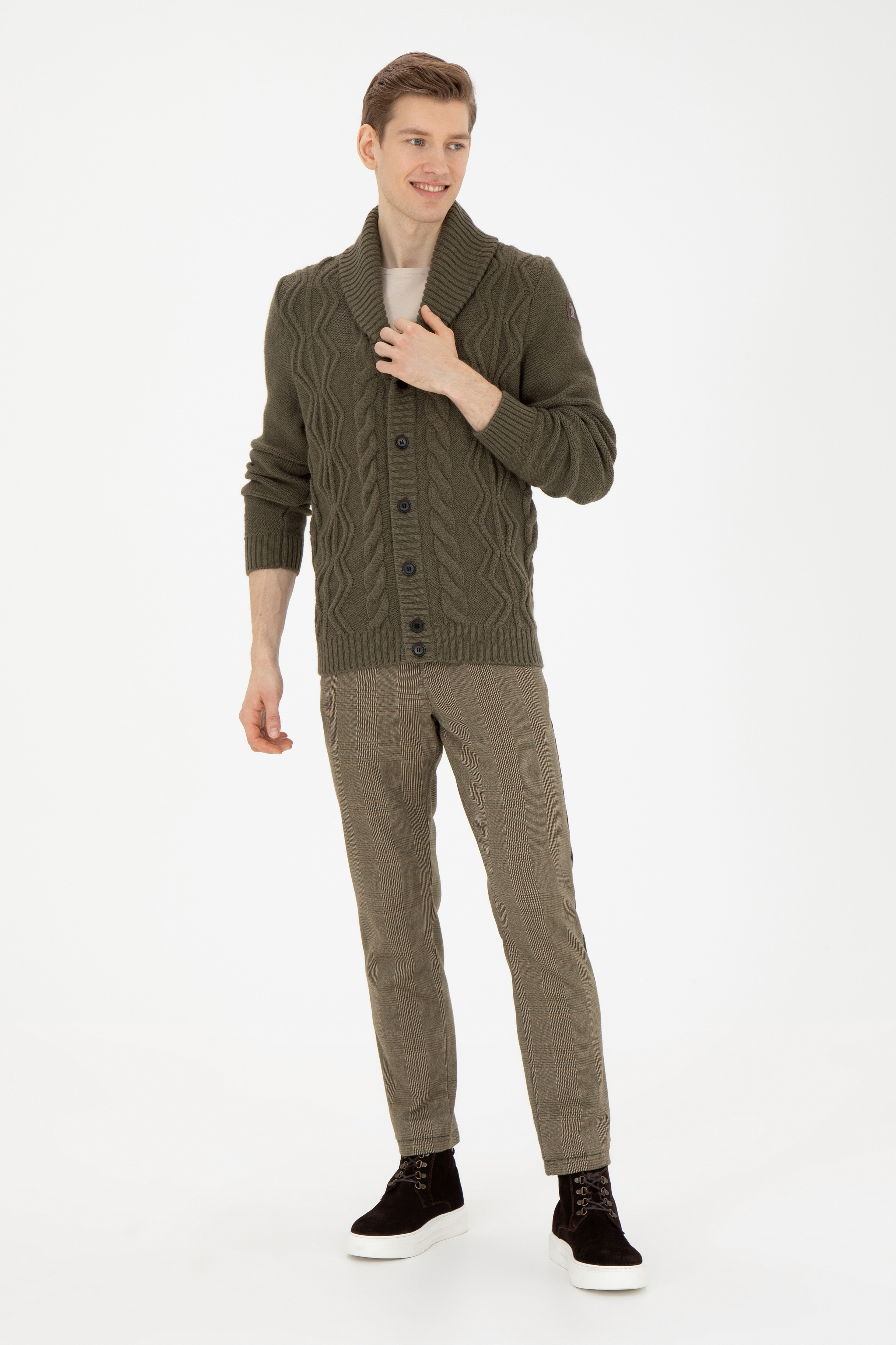 Erkek Slim Fit Coconut Kanvas Pantolon - Image 3