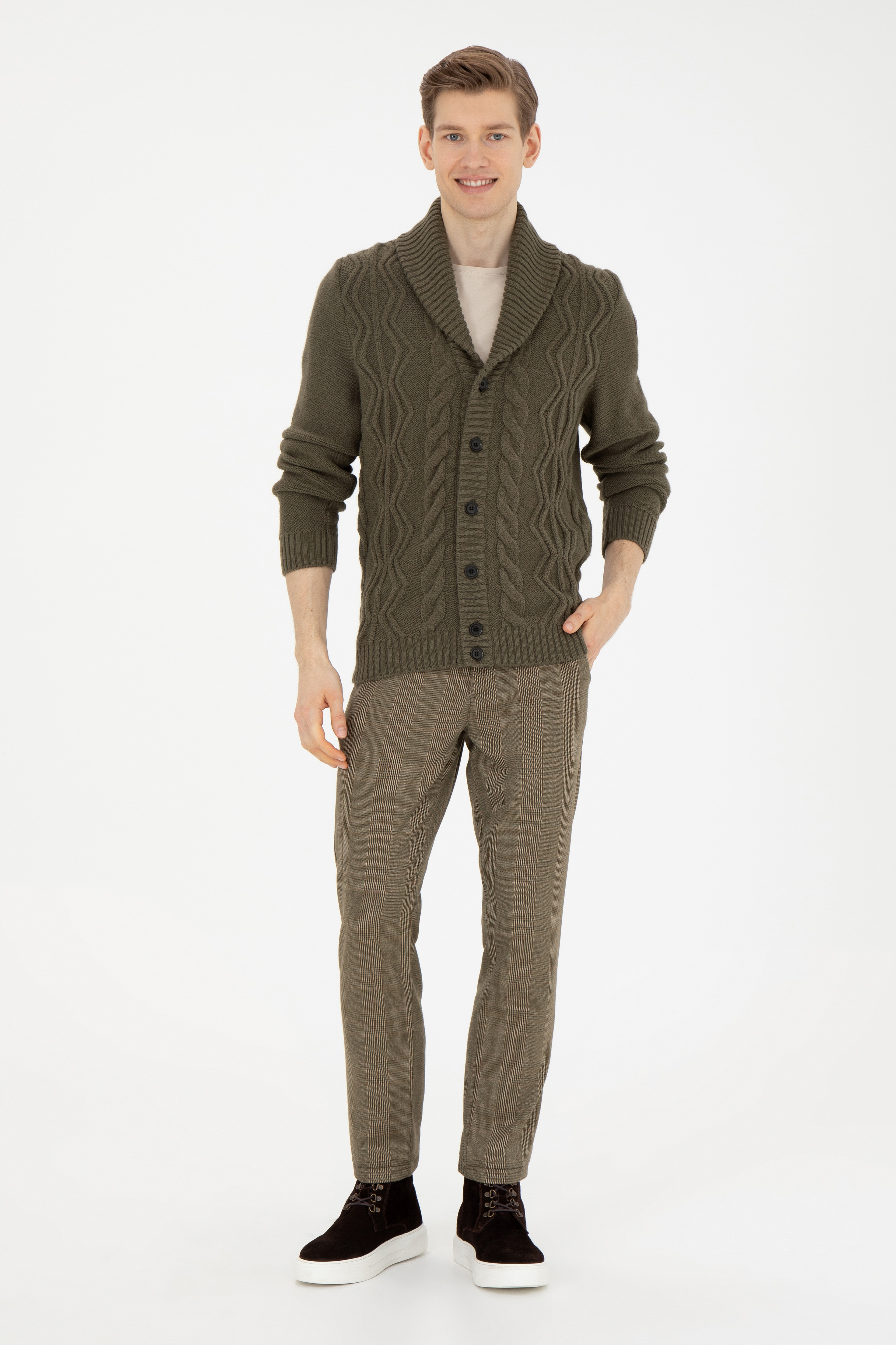 Erkek Slim Fit Coconut Kanvas Pantolon - Image 1