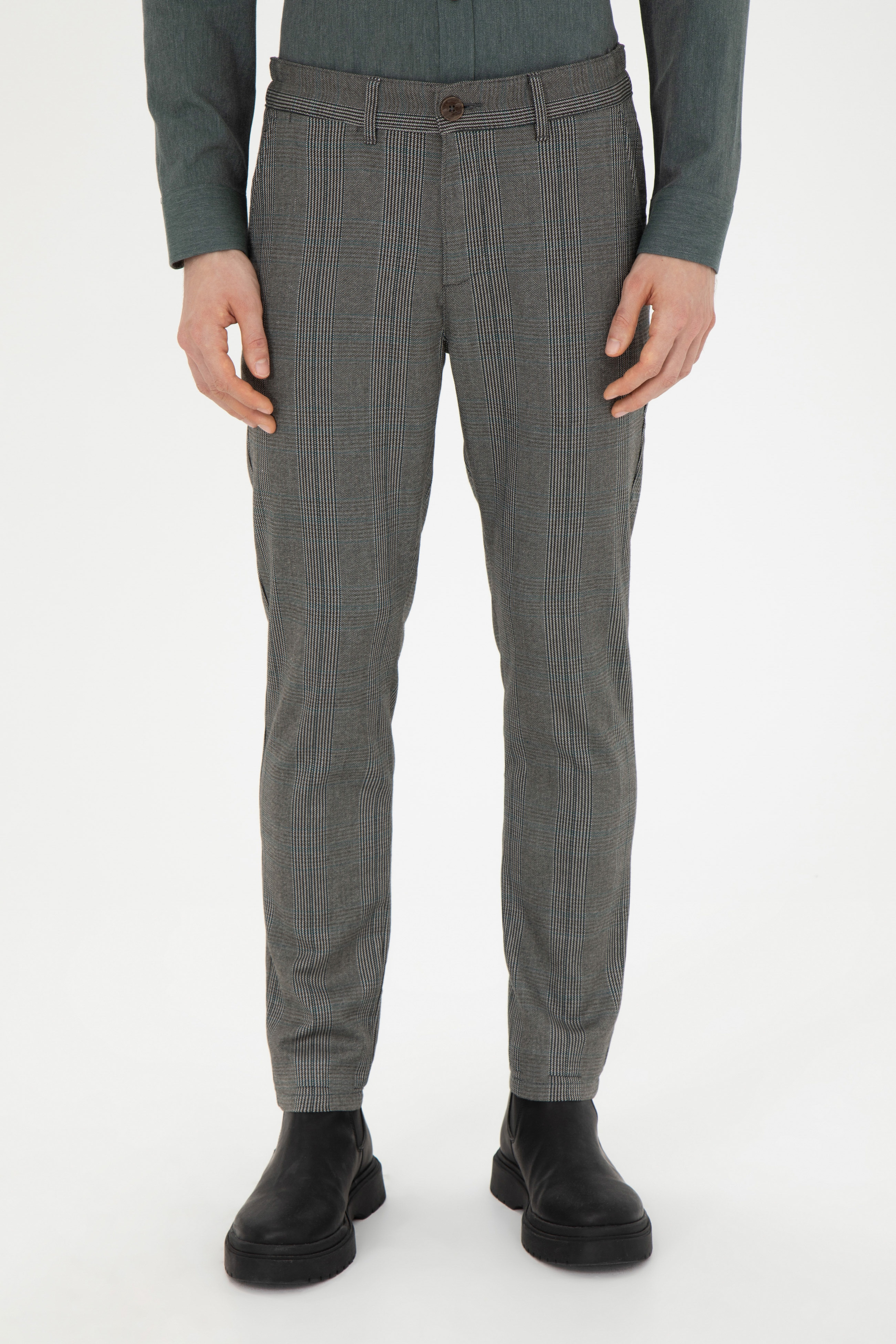 Erkek Slim Fit Lacivert Kanvas Pantolon
