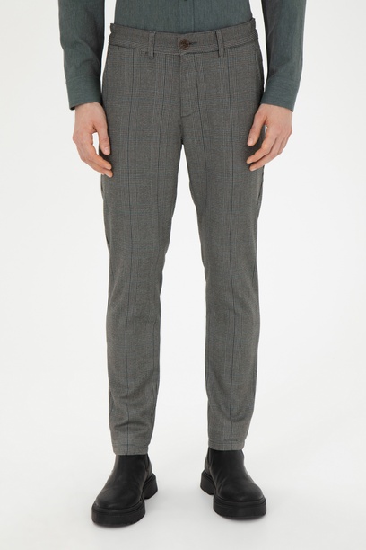 Erkek Slim Fit Lacivert Kanvas Pantolon
