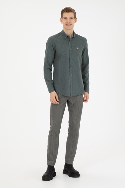 Erkek Slim Fit Lacivert Kanvas Pantolon
