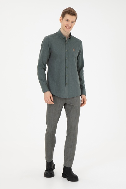 Erkek Slim Fit Lacivert Kanvas Pantolon