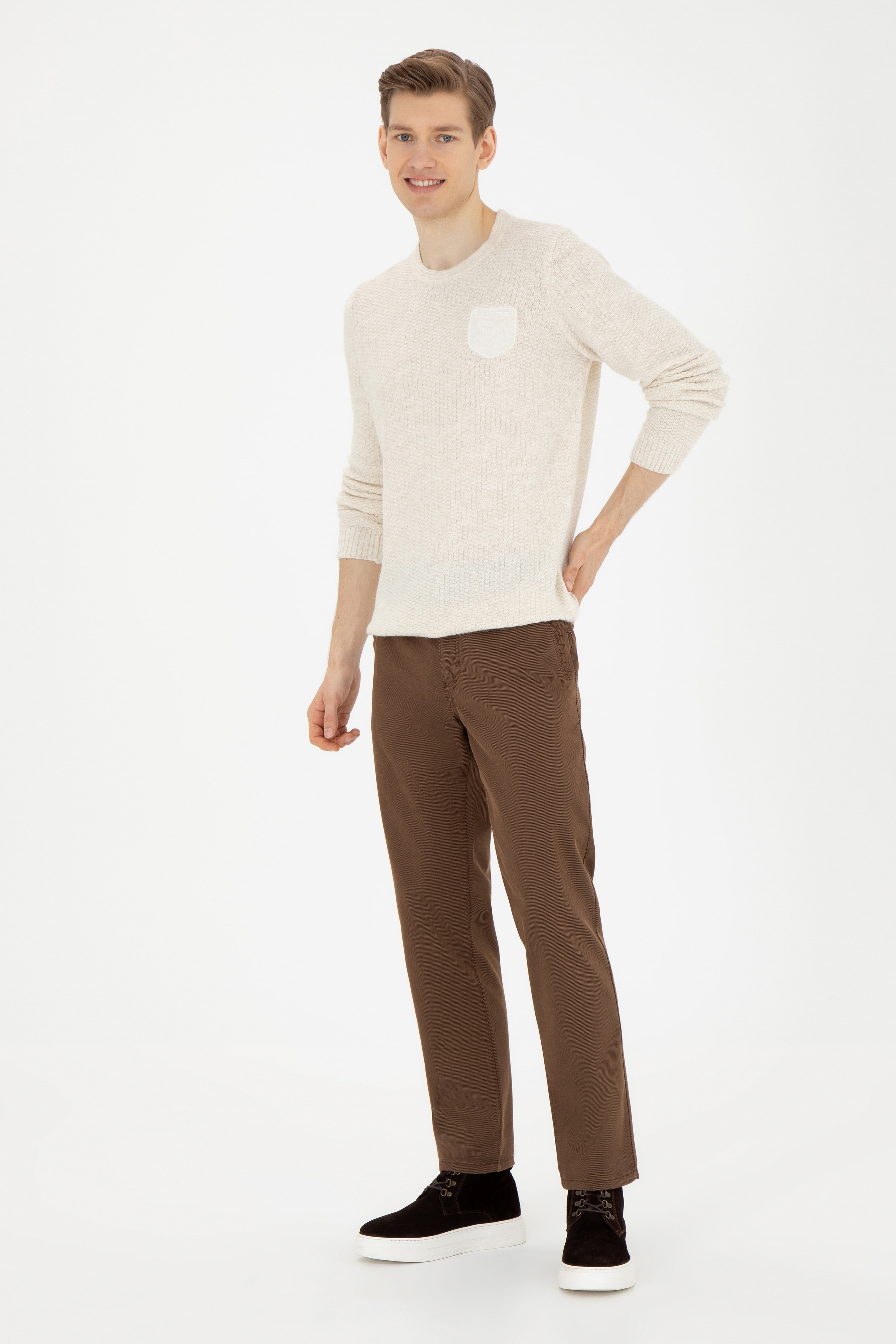 Erkek Regular Fit Coconut Kanvas Pantolon