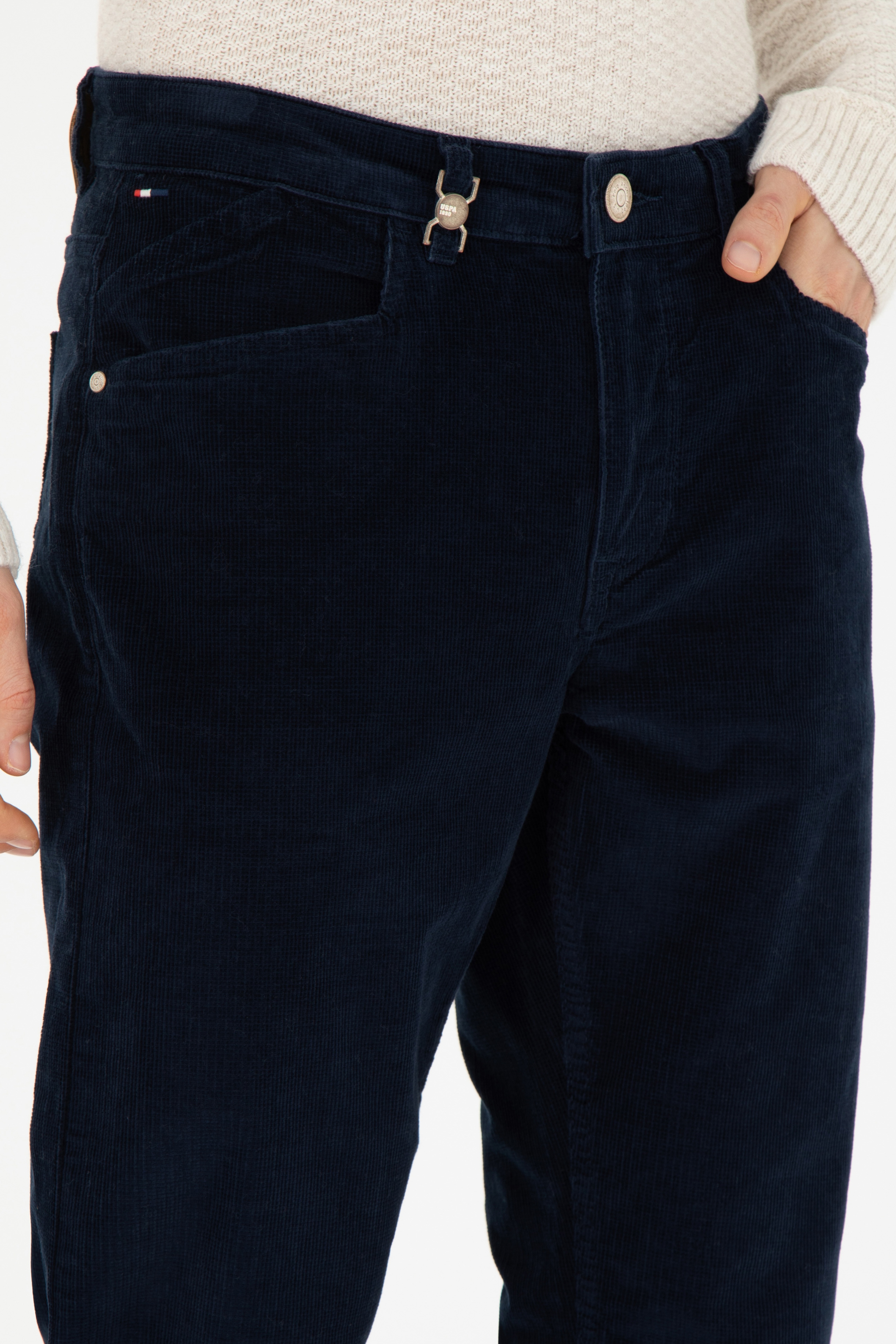 Erkek Regular Fit Lacivert Kanvas Pantolon