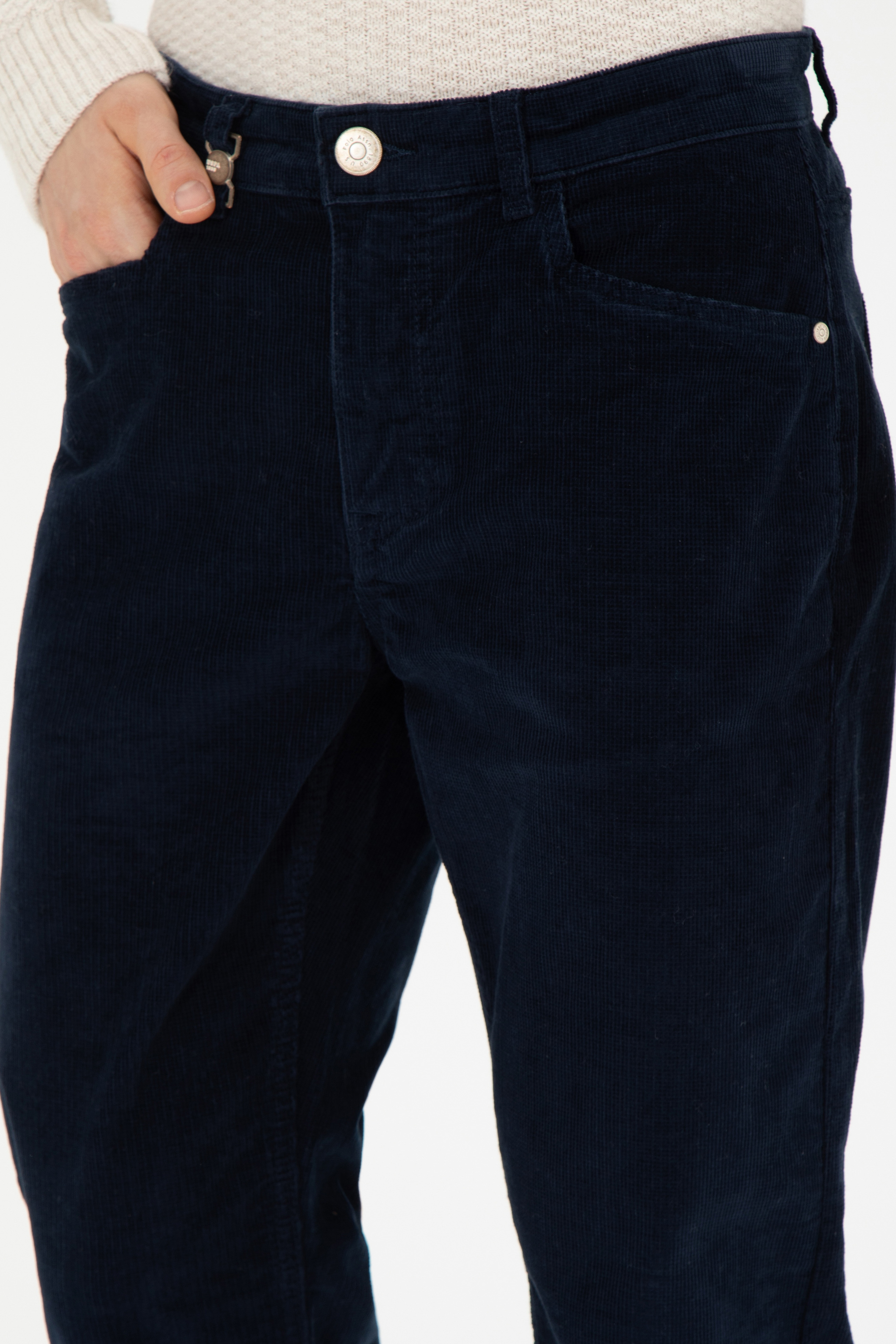 Erkek Regular Fit Lacivert Kanvas Pantolon - Image 6