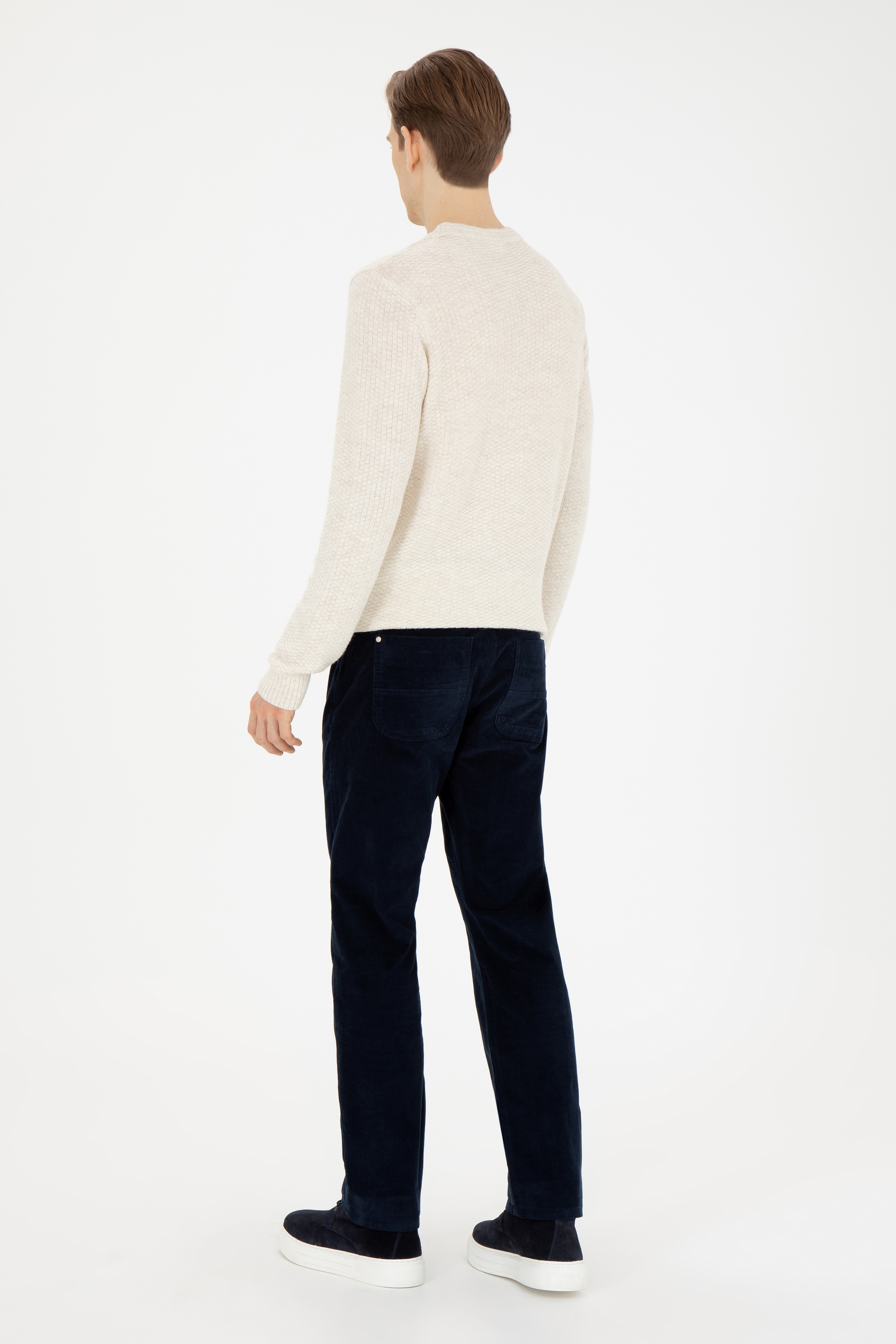 Erkek Regular Fit Lacivert Kanvas Pantolon - Image 4