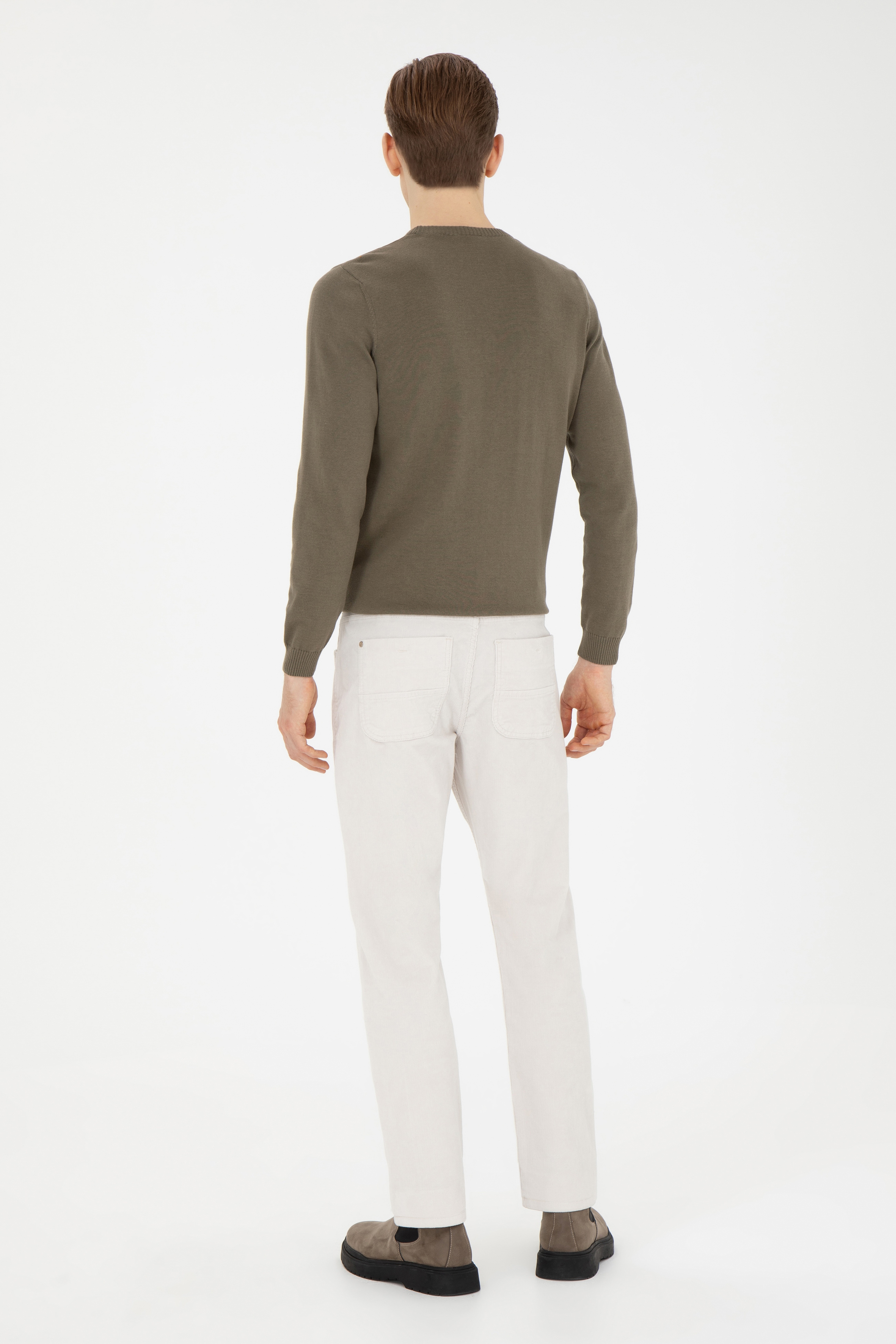 Erkek Regular Fit Taş Kanvas Pantolon