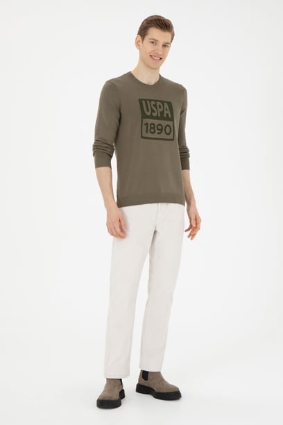Erkek Regular Fit Taş Kanvas Pantolon