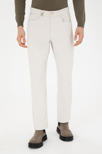 Erkek Regular Fit Taş Kanvas Pantolon