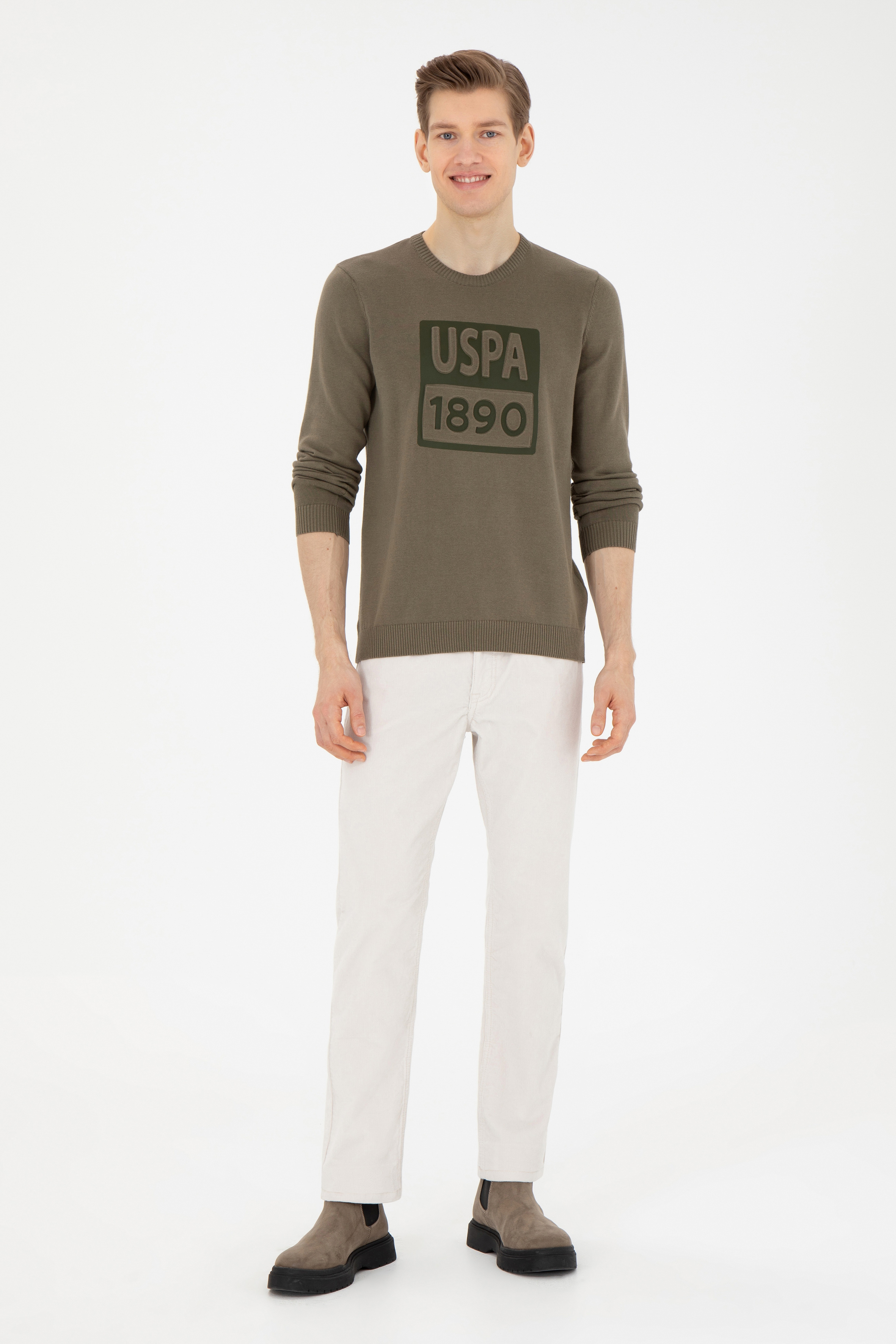 Erkek Regular Fit Taş Kanvas Pantolon