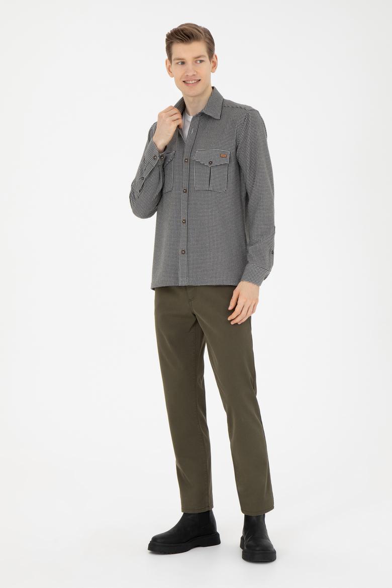 Erkek Haki Kanvas Pantolon